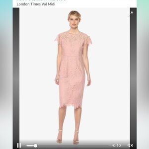 Powder Pink London Times Val Midi Dress - Size 12